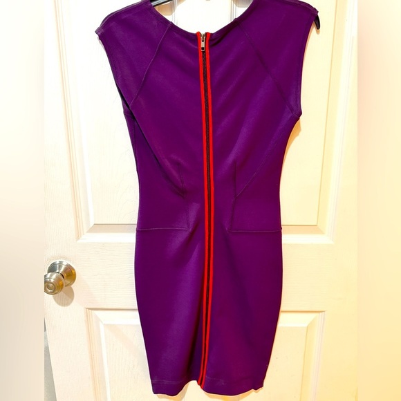 French Connection Purple Bodycon Mini Dress zipup back is the star of the show⭐️ - Picture 1 of 4